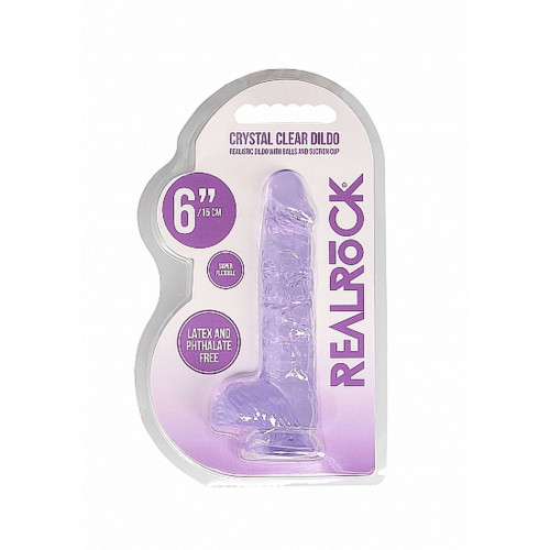 Realistické dildo so semenníkmi 6"" / 15 cm - fialové Realistické dildo so semenníkmi 6"" / 15 cm - fialové